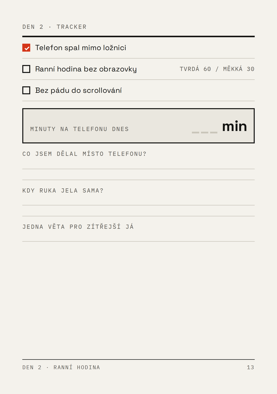 Ukázka pravé strany dne: tracker
